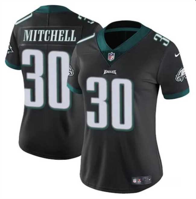 Women%27s Philadelphia Eagles #30 Quinyon Mitchell Black 2024 Draft Vapor Untouchable Limited Stitched Jersey Dzhi